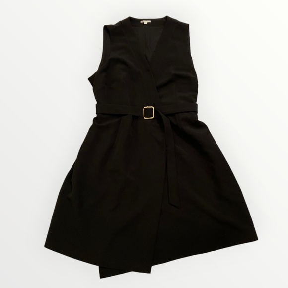 Black Belted Wrap Dress - Picture 1 of 11